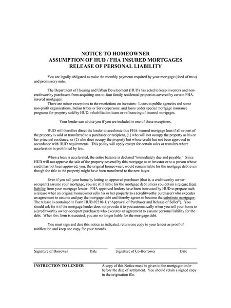 Fha Notice To Homeowner Fill Online Printable Fillable Blank