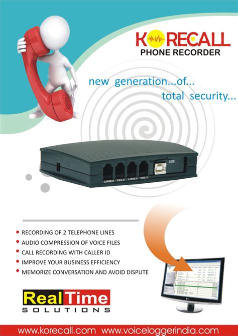 Korecall 2 Line Usb Phone Recorder Voicelogger India