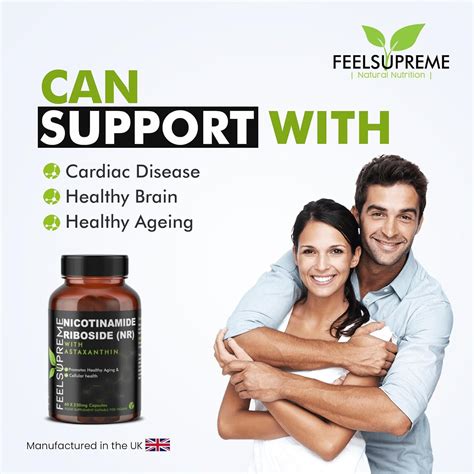 Feel Supreme Nicotinamide Riboside And Astaxanthin Nad Supplement 60 Capsules For Anti Aging