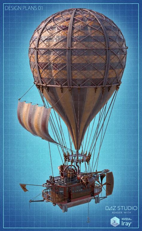 Steampunk Hot Air Balloon 3d Models And 3d Software By Daz 3d