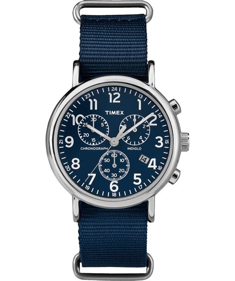 Timex Weekender Chrono Oversized Watch Blue And Blue End Europe