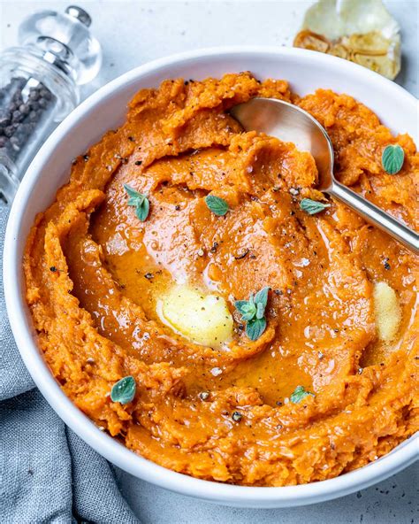 These Healthy Roasted Garlic Mashed Sweet Potatoes Are Delicious Clean Food Crush