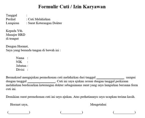 Ini Dia Contoh Form Cuti Karyawan Smartpresence