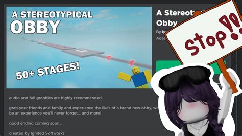 Roblox Stereotypical Obby เมพที่ใครๆก็บอกว่า ห้ามเล่น Youtube