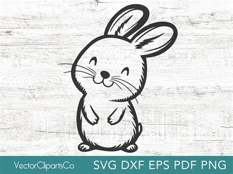 Cute Rabbit Svg File For Diy Crafts Smiling Cartoon Bunny Svg Perfect