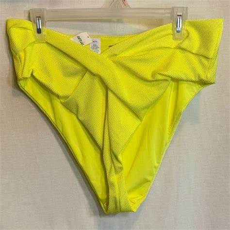 AA Aerie NWT PLUS SIZE XXL High Cut Cheeky Yellow Summer Swim Bikini Bottoms EBay