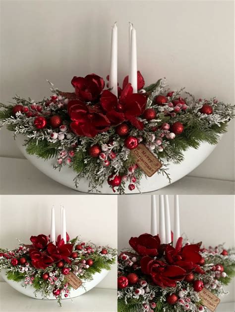 Christmas Candle Decorations Christmas Flower Arrangements Diy