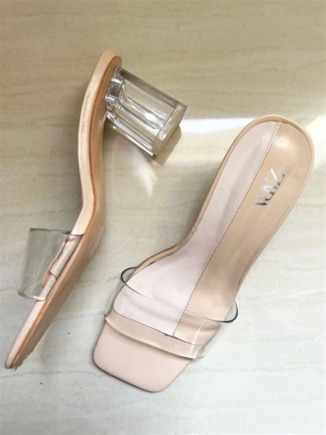 Zara Block Heel Vinyl Sandals On Carousell