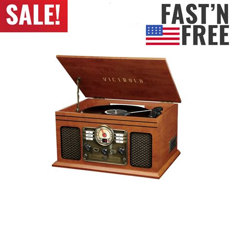 6in1 Victrola Nostalgic Bluetooth Record Player w/3Speed Turntable