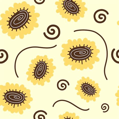 Doodle Flores De Patrones Sin Fisuras Para Tarjeta De Regalo De Medios