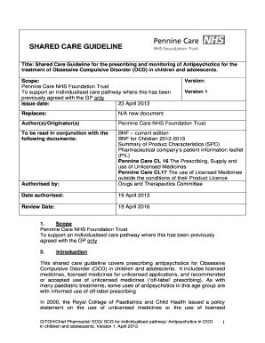 Fillable Online Title Shared Care Guideline For The Prescribing And