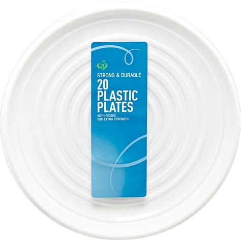 Woolworths Plastic Plates Large White 20 Pack Woolworths