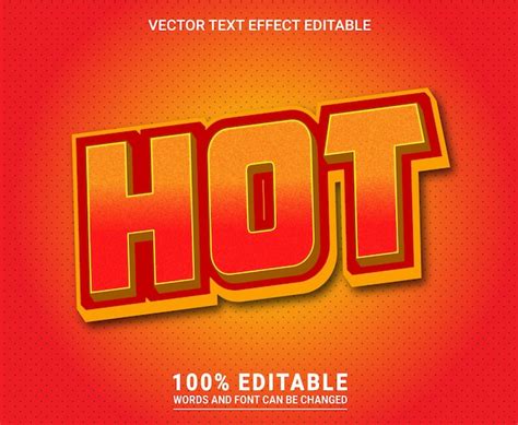 Premium Vector Hot Editable Text Effect Eps Vector