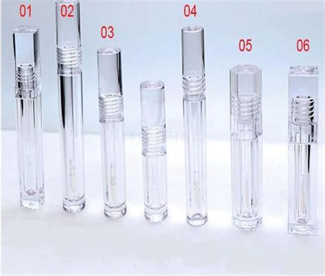 Wholesale Empty Transparent Lipgloss Tubes Round Square Clear Cosmetic