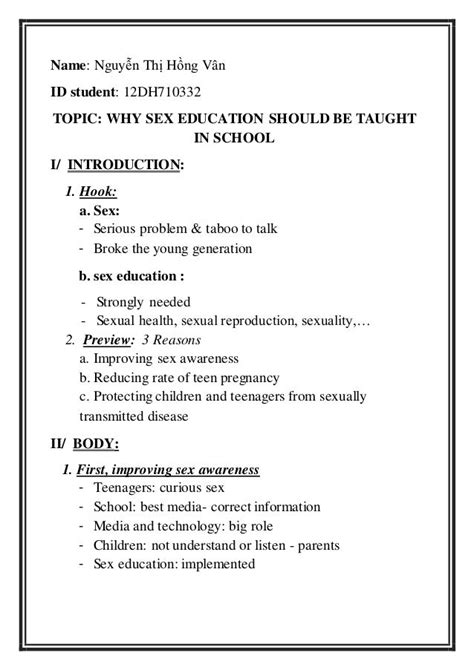 Sex Eduacation Note