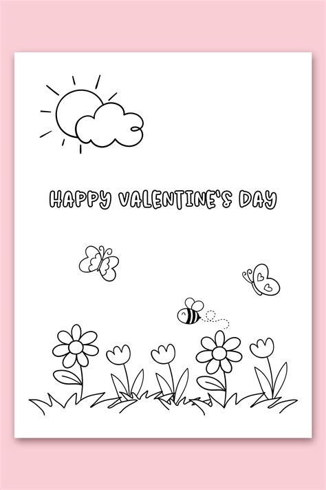 Free Printable Coloring Valentines Day Cards for Kids