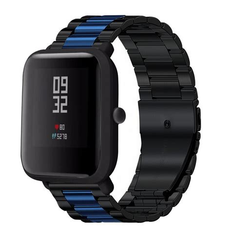 Xiaomi Amazfit Bip Stahlarmband Schwarz Blau Smartwatcharmbaender De