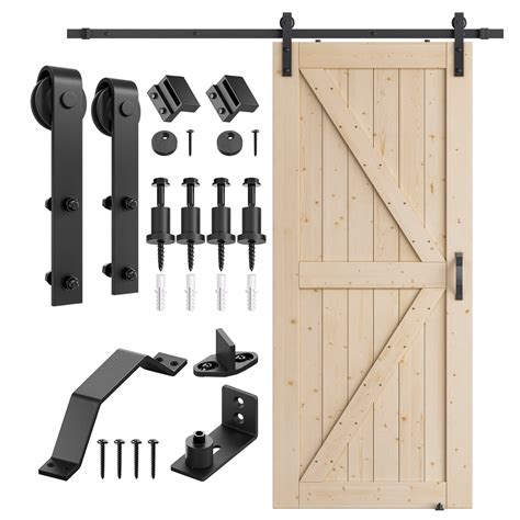 SMARTSTANDARD 36in X 84in Sliding Barn Door With 6 6ft Barn Door