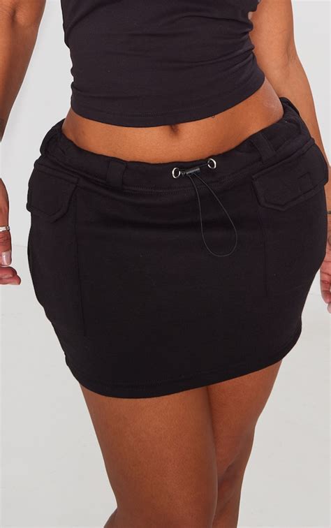 Shape Black Toggle Waist Pocket Detail Mini Skirt Shape