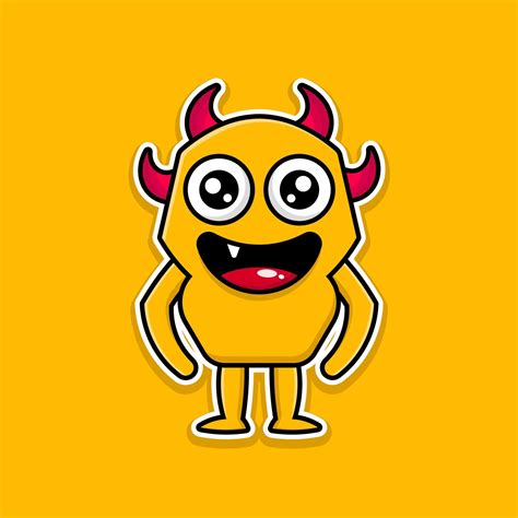 Cute Doodle Monster Design Mascot Kawaii 14016194 Vector Art At Vecteezy