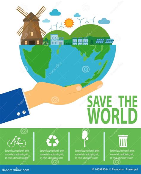 Save The World Infographic Save Planet Earth Day Recycling Eco