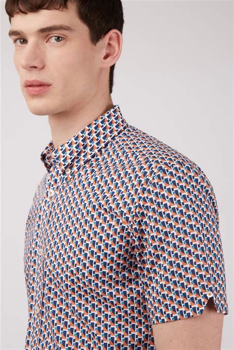 Ben Sherman Slim Fit Geometric Print Shirt