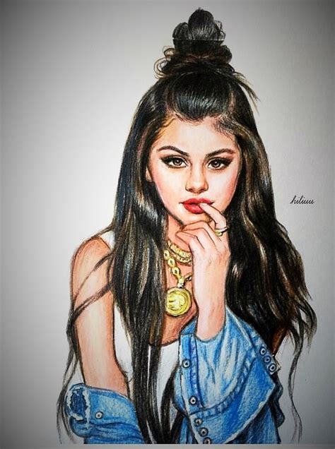 Selena Gomez Cartoon Drawing