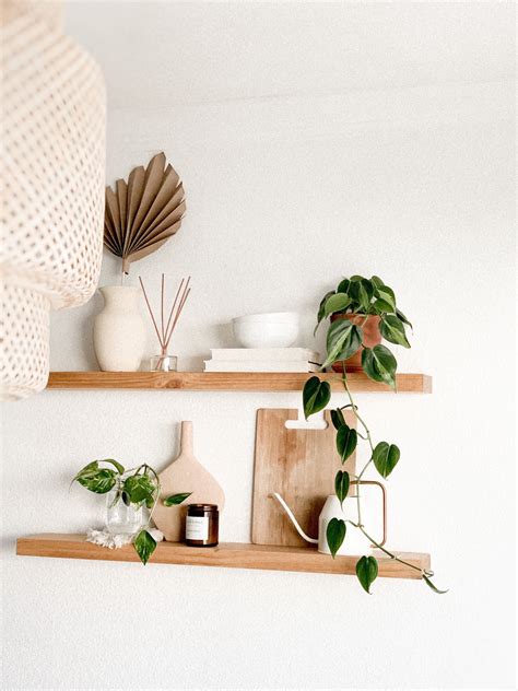 Floating Wood Shelf Styling In Indoor Plant Shelves Plant