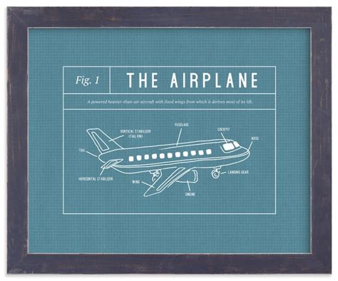 Airplane Blueprint Wall Art Prints by Meggy Masters | Minted