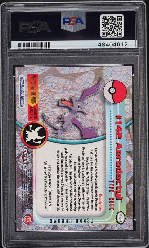 2000 Pokemon Topps Chrome Series 2 T V Tekno Aerodactyl 142 PSA 10