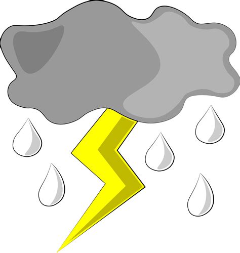 Single element Thunderstorm. Draw illustration in color 7507551 Vector ...