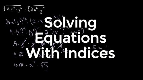 Solving Equations Involving Indices O Level Additional Mathematics