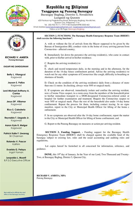 Executive Order – Barangaybagbag