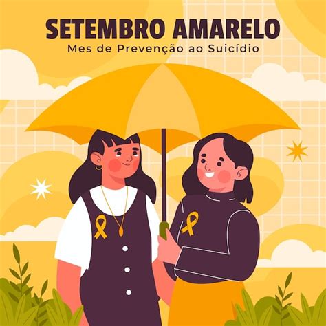 Ilustra O Para Conscientiza O Do Setembro Amarelo Vetor Premium