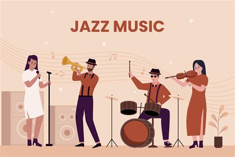 Flat Design Of Jazz Band Group On Stage 12742588 Vector Art At Vecteezy