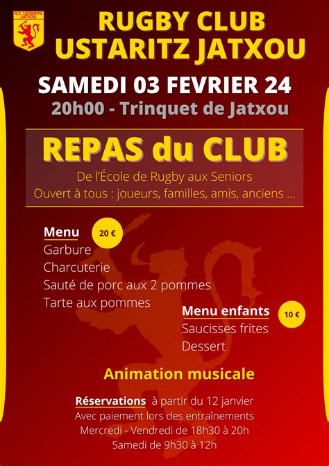 Repas du club Samedi 03 février 24