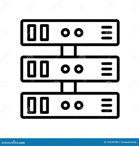 Server Icon Vector Isolated On White Background Server Sign L Stock