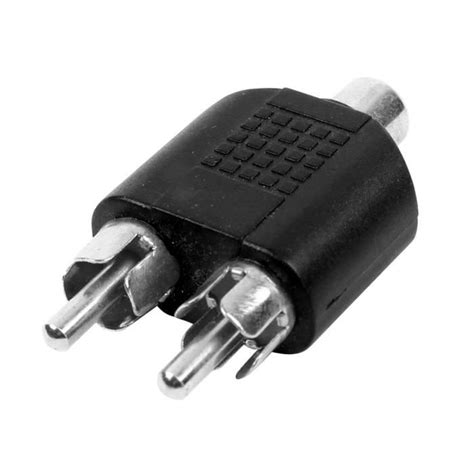 Sourcingmap 2 x RCA Mâle 1 x RCA femelle Adaptateur connecteur audio