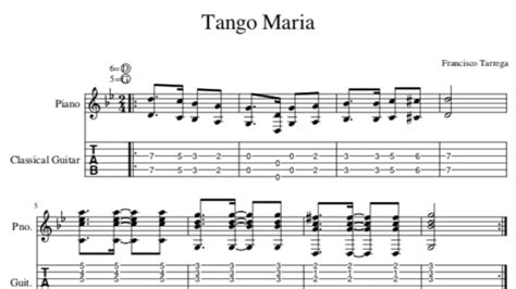 How To Play Tango Maria By Francisco Tarrega On Guitar With Tabs And