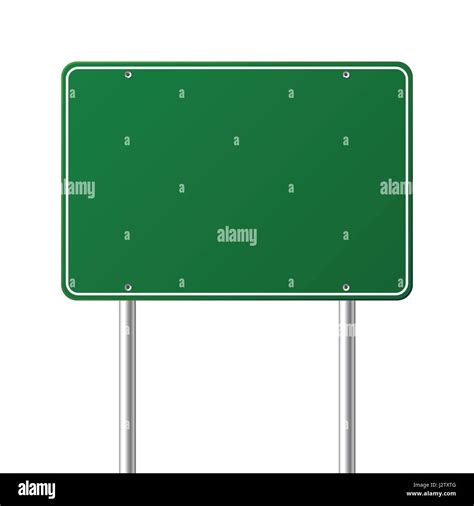 Road Green Traffic Sign Blank Board With Place For Text Mockup