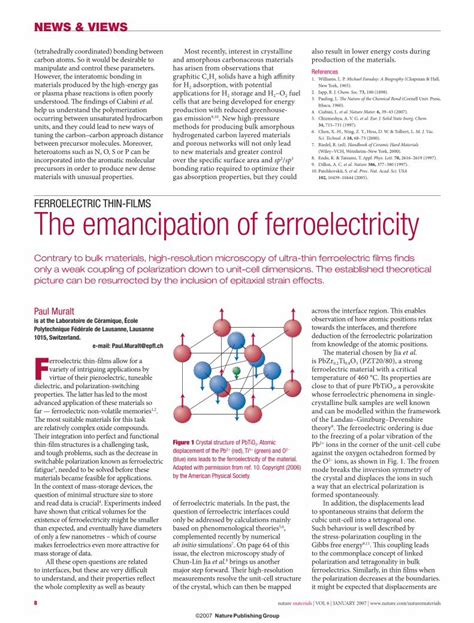 PDF Ferroelectric Thin Films The Emancipation Of Ferroelectricity