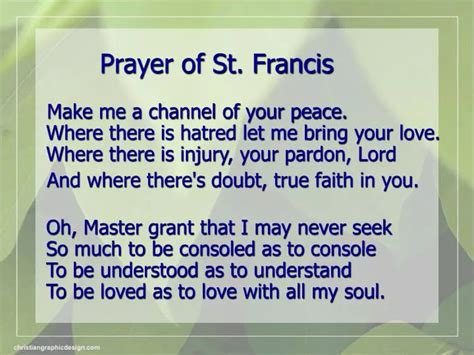 Ppt Prayer Of St Francis Powerpoint Presentation Id