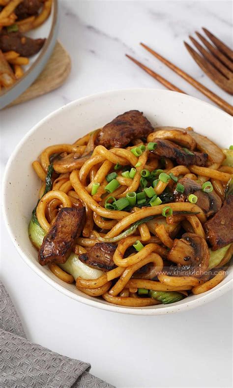 Beef Udon Stir Fry Khin S Kitchen Yaki Udon Recipe