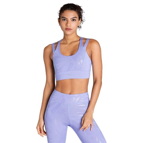 Womens Puma Nova Shine Eversculpt Training Sports Bra In Purple Size M Puma Krishnaswamy