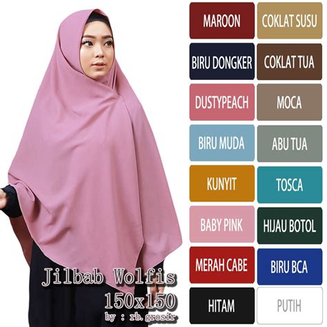 Jual Jilbab Syari Wolfis 150x150 Kerudung Segi Empat Hijab Jumbo Grade