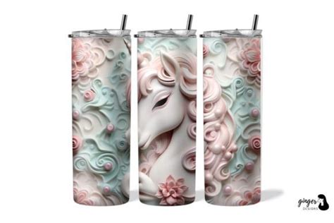 D Pastel Unicorn Oz Skinny Tumbler Graphic By Gingerdesign