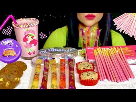 ASMR MOCHI JELLY STRAW POCKY STICKS EATING SOUNDS NO TALKING