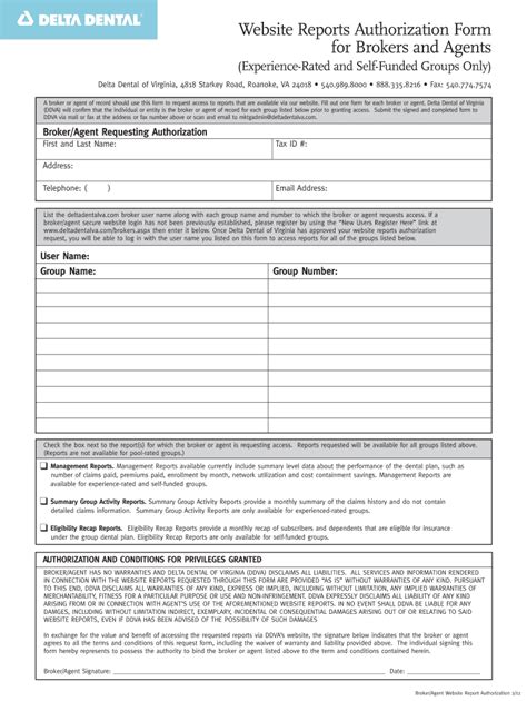 Website Reports Authorization Form For Brokers And Agents Fill Out