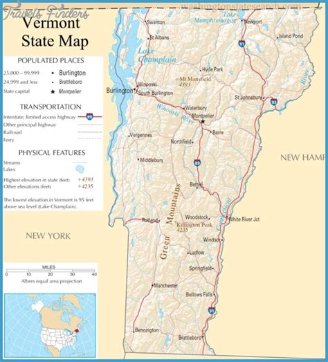 Vermont Map - TravelsFinders.Com