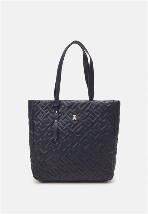 Tommy Hilfiger Soft Tote Mono Handtasche Space Blue Blau Zalando De